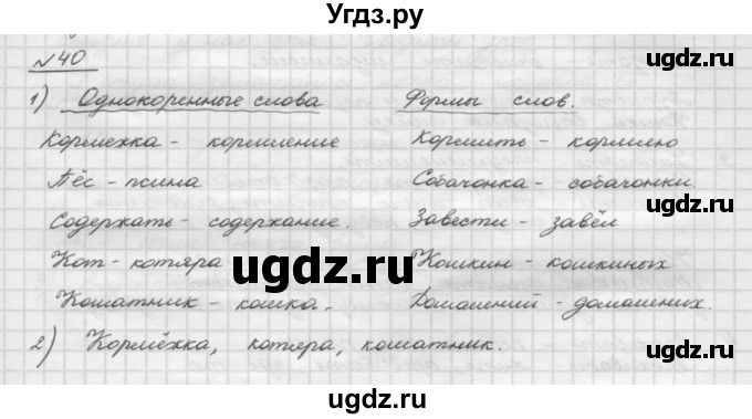 ГДЗ (Решебник) по русскому языку 5 класс Шмелев А.Д. / глава-3 / упражнение / 40