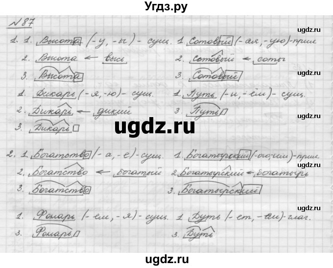 ГДЗ (Решебник) по русскому языку 5 класс Шмелев А.Д. / глава-3 / упражнение / 87