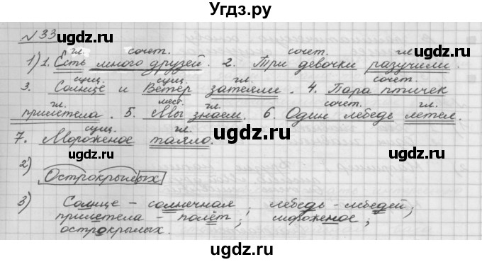 ГДЗ (Решебник) по русскому языку 5 класс Шмелев А.Д. / глава-5 / упражнение / 33