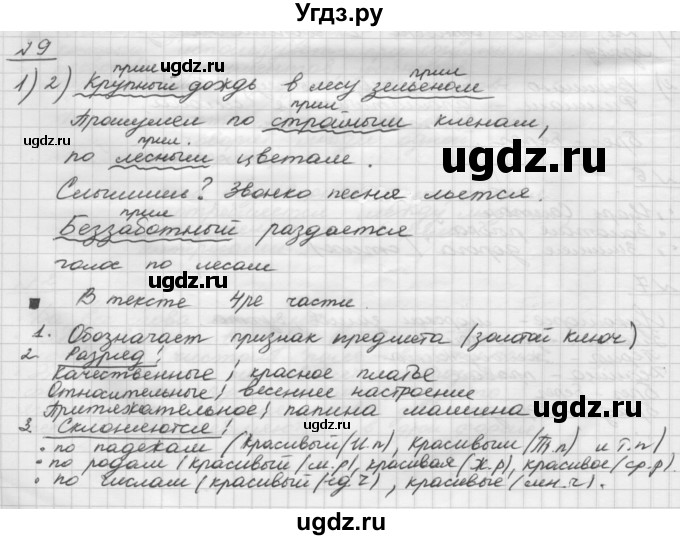 ГДЗ (Решебник) по русскому языку 5 класс Шмелев А.Д. / глава-7 / упражнение / 9