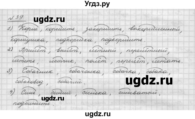 ГДЗ (Решебник) по русскому языку 5 класс Шмелев А.Д. / глава-3 / упражнение / 39