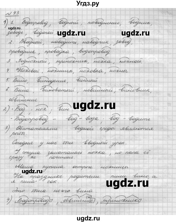 ГДЗ (Решебник) по русскому языку 5 класс Шмелев А.Д. / глава-3 / упражнение / 43