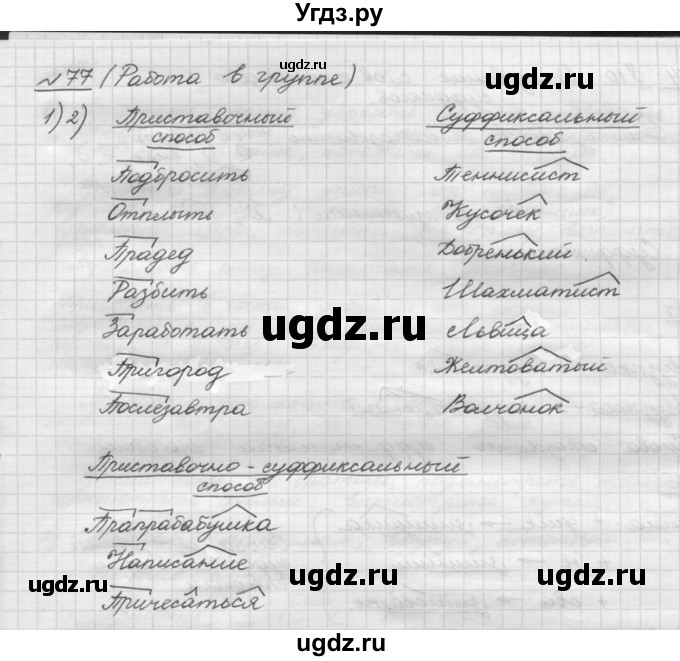 ГДЗ (Решебник) по русскому языку 5 класс Шмелев А.Д. / глава-3 / упражнение / 77