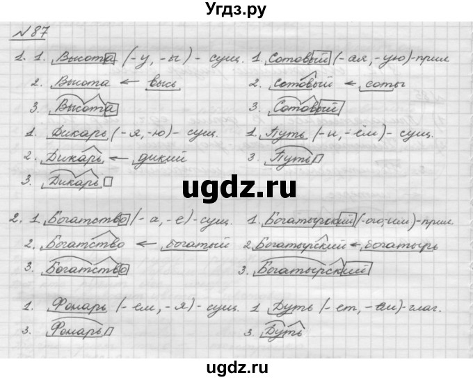 ГДЗ (Решебник) по русскому языку 5 класс Шмелев А.Д. / глава-3 / упражнение / 87