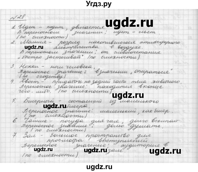 ГДЗ (Решебник) по русскому языку 5 класс Шмелев А.Д. / глава-4 / упражнение / 28