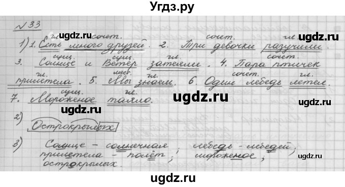 ГДЗ (Решебник) по русскому языку 5 класс Шмелев А.Д. / глава-5 / упражнение / 33