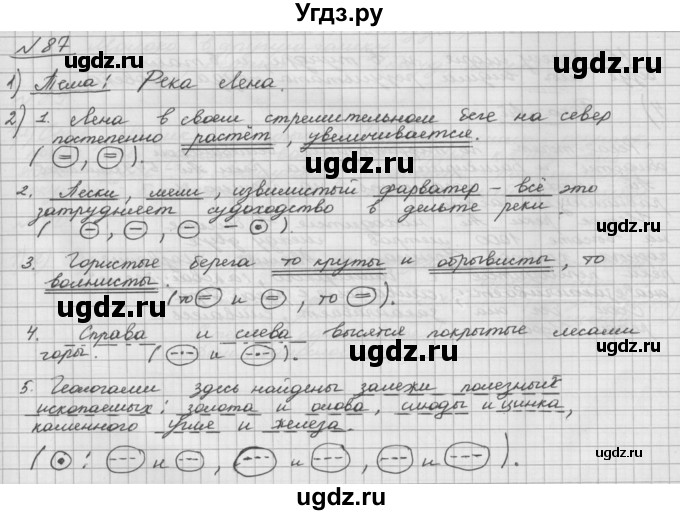 ГДЗ (Решебник) по русскому языку 5 класс Шмелев А.Д. / глава-5 / упражнение / 87