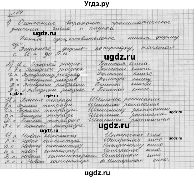 ГДЗ (Решебник) по русскому языку 5 класс Шмелев А.Д. / глава-6 / упражнение / 64