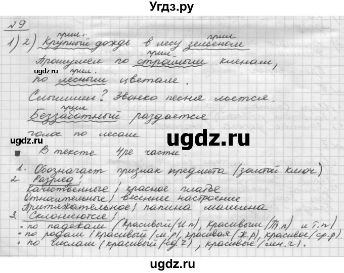 ГДЗ (Решебник) по русскому языку 5 класс Шмелев А.Д. / глава-7 / упражнение / 9