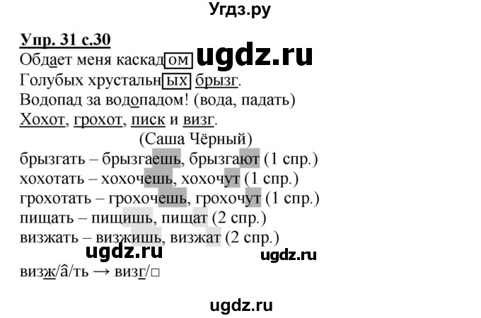 ГДЗ (Решебник) по русскому языку 4 класс (тетрадь для самостоятельной работы) Байкова Т.А. / часть 1. упражнение / 31