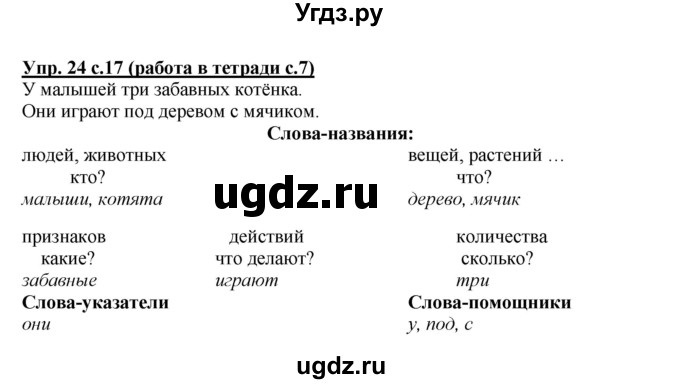 ГДЗ (Решебник) по русскому языку 1 класс Соловейчик М.С. / упражнение / 24