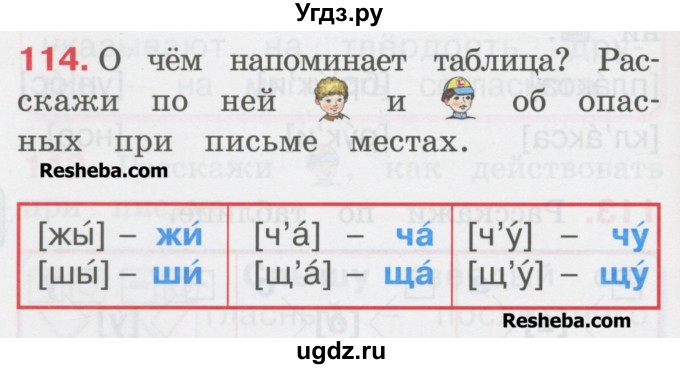 ГДЗ (Учебник) по русскому языку 1 класс Соловейчик М.С. / упражнение / 114