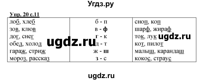 ГДЗ (Решебник №1) по русскому языку 2 класс (рабочая тетрадь) В.П. Канакина / часть 2 (номер) / 20