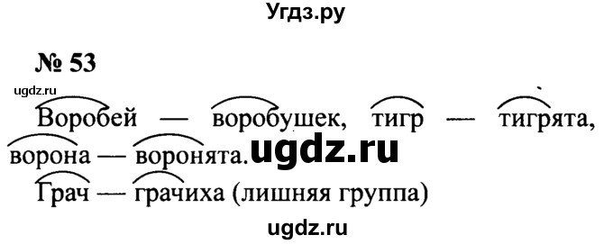 ГДЗ (Решебник №2) по русскому языку 2 класс (рабочая тетрадь) В.П. Канакина / часть 1 (номер) / 53