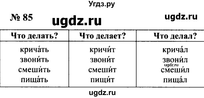 ГДЗ (Решебник №2) по русскому языку 2 класс (рабочая тетрадь) В.П. Канакина / часть 2 (номер) / 85