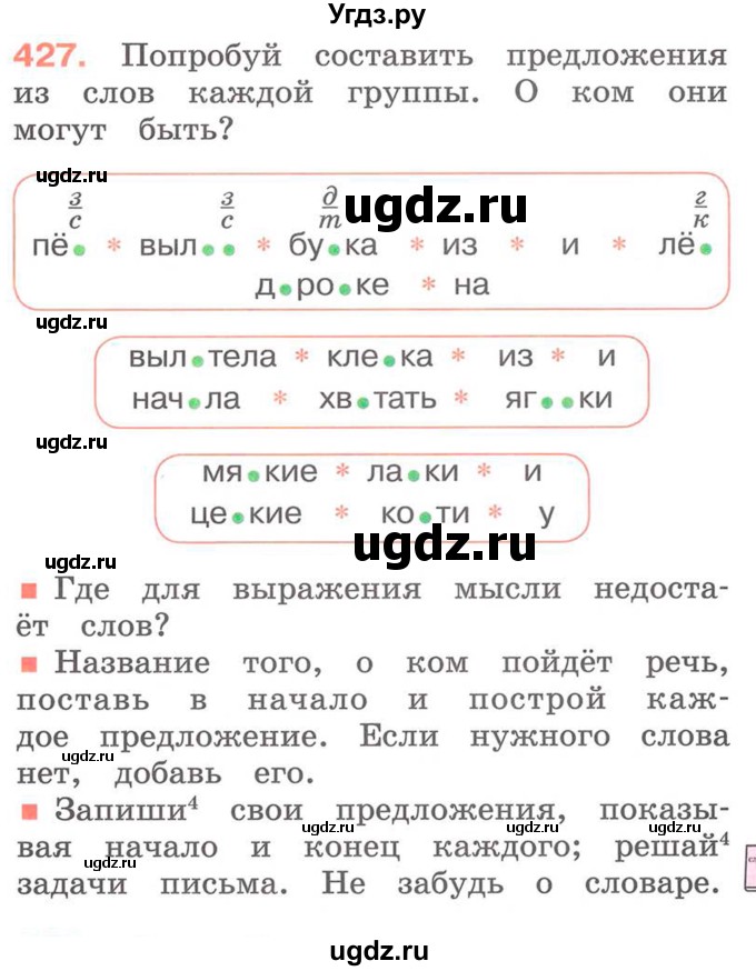 ГДЗ (Учебник) по русскому языку 2 класс М.Н. Соловейчик / номер / 427