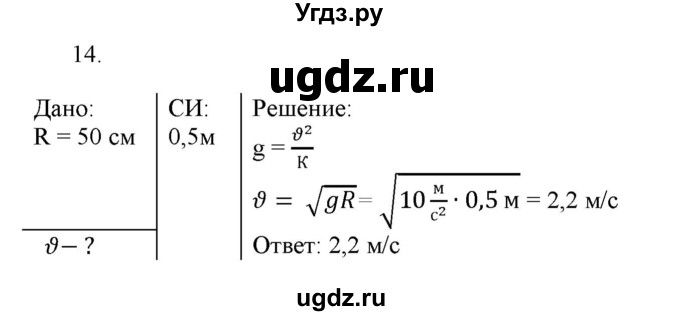 ГДЗ (Решебник к изданию 2017 года) по физике 9 класс (дидактические материалы) Марон А.Е. / тренировочные задания / тренировочное задание 7 / 14