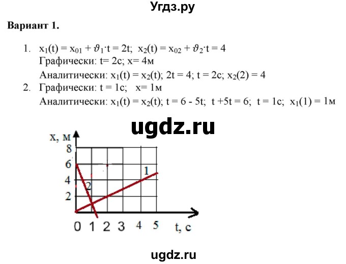 ГДЗ (Решебник к изданию 2017 года) по физике 9 класс (дидактические материалы) Марон А.Е. / самостоятельные работы / самостоятельная работа 3 / 1