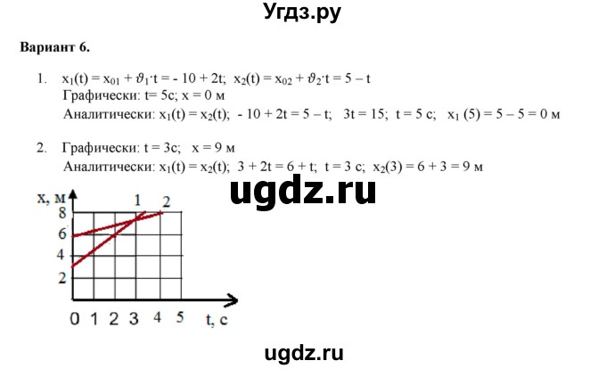 ГДЗ (Решебник к изданию 2017 года) по физике 9 класс (дидактические материалы) Марон А.Е. / самостоятельные работы / самостоятельная работа 3 / 6