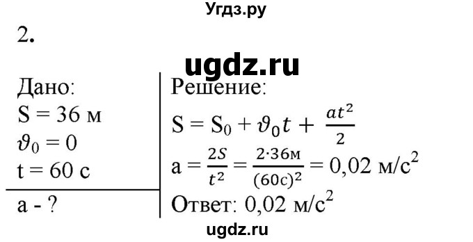 ГДЗ (Решебник к изданию 2017 года) по физике 9 класс (дидактические материалы) Марон А.Е. / контрольные работы / контрольная работа 1 / вариант 3 / 2