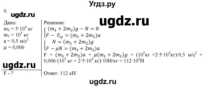 ГДЗ (Решебник к изданию 2017 года) по физике 9 класс (дидактические материалы) Марон А.Е. / контрольные работы / контрольная работа 2 / вариант 1 / 9