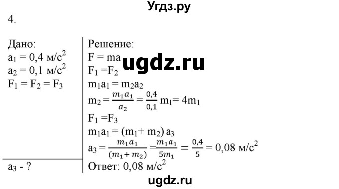 ГДЗ (Решебник к изданию 2017 года) по физике 9 класс (дидактические материалы) Марон А.Е. / контрольные работы / контрольная работа 2 / вариант 2 / 4