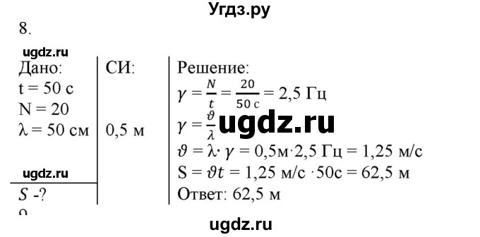 ГДЗ (Решебник к изданию 2017 года) по физике 9 класс (дидактические материалы) Марон А.Е. / контрольные работы / контрольная работа 5 / вариант 3 / 8