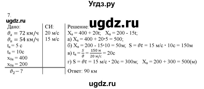 ГДЗ (Решебник к изданию 2022 года) по физике 9 класс (дидактические материалы) Марон А.Е. / тренировочные задания / тренировочное задание 2 / 7