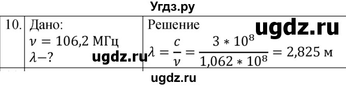 ГДЗ (Решебник к изданию 2022 года) по физике 9 класс (дидактические материалы) Марон А.Е. / тренировочные задания / тренировочное задание 11 / 10