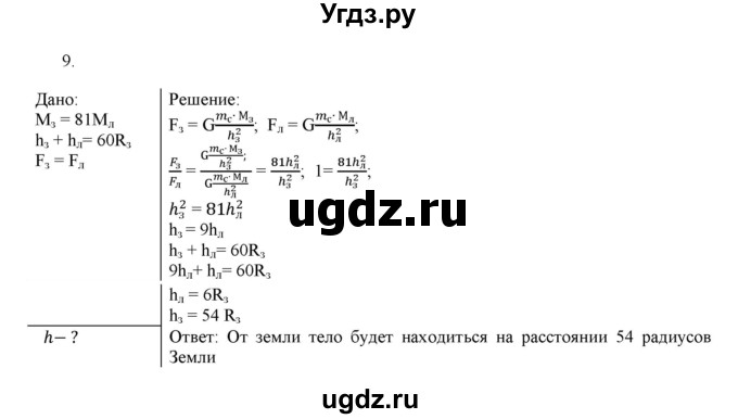 ГДЗ (Решебник к изданию 2022 года) по физике 9 класс (дидактические материалы) Марон А.Е. / тренировочные задания / тренировочное задание 7 / 9