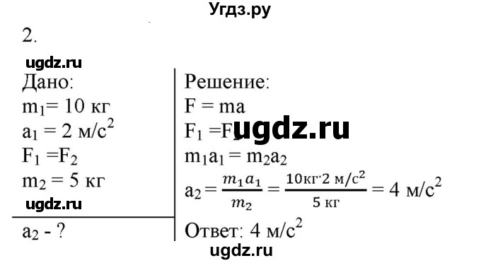 ГДЗ (Решебник к изданию 2022 года) по физике 9 класс (дидактические материалы) Марон А.Е. / контрольные работы / контрольная работа 2 / вариант 3 / 2