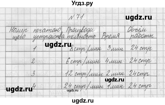 ГДЗ (Решебник) по математике 4 класс (рабочая тетрадь) Захарова О.А. / часть 2. задание / 71
