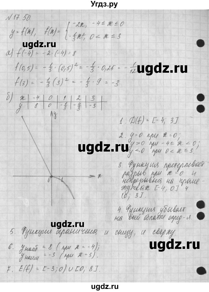ГДЗ (Решебник) по алгебре 8 класс (задачник) А.Г. Мордкович / § 17 номер / 50