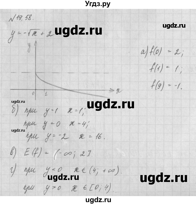 ГДЗ (Решебник) по алгебре 8 класс (задачник) А.Г. Мордкович / § 19 номер / 58