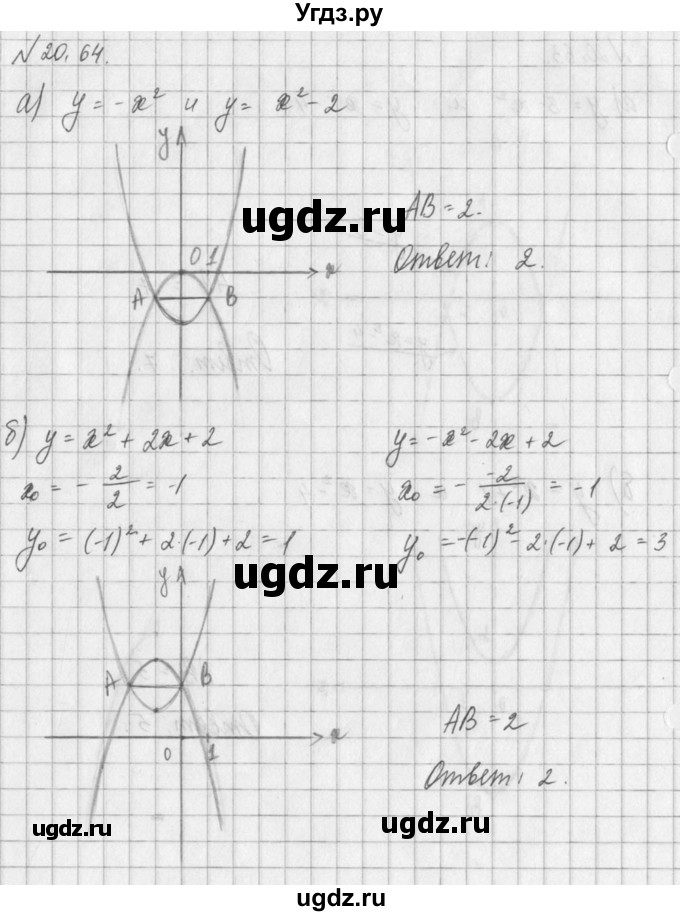 ГДЗ (Решебник) по алгебре 8 класс (задачник) А.Г. Мордкович / § 20 номер / 64