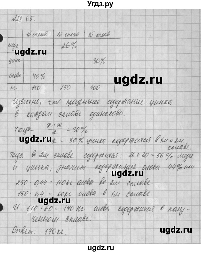 ГДЗ (Решебник) по алгебре 8 класс (задачник) А.Г. Мордкович / § 28 номер / 65