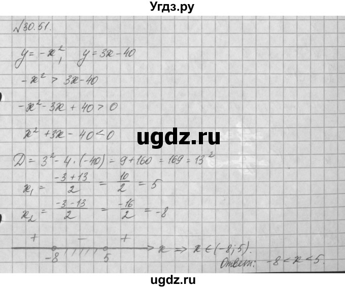 ГДЗ (Решебник) по алгебре 8 класс (задачник) А.Г. Мордкович / § 30 номер / 51