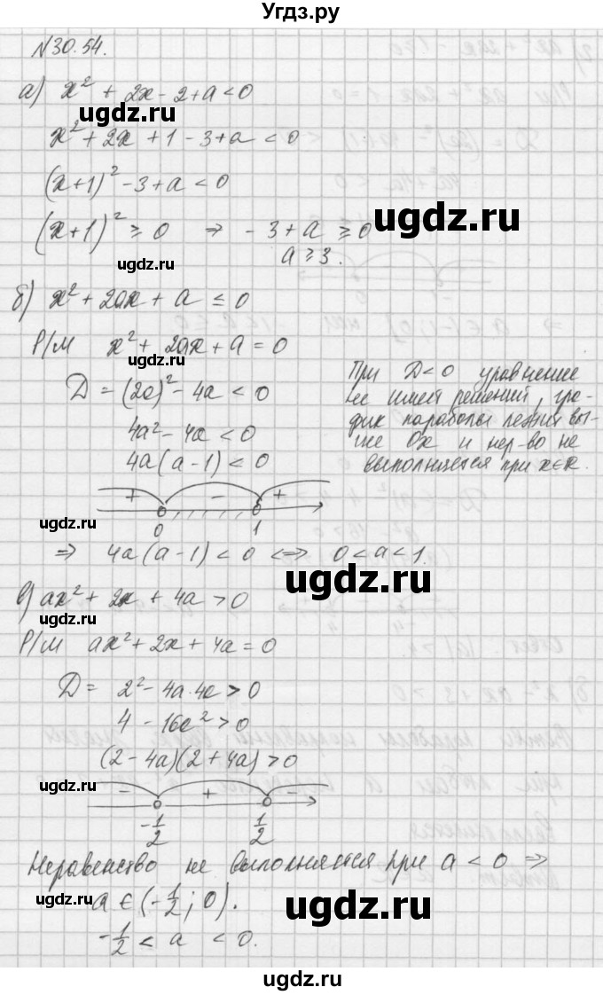 ГДЗ (Решебник) по алгебре 8 класс (задачник) А.Г. Мордкович / § 30 номер / 54
