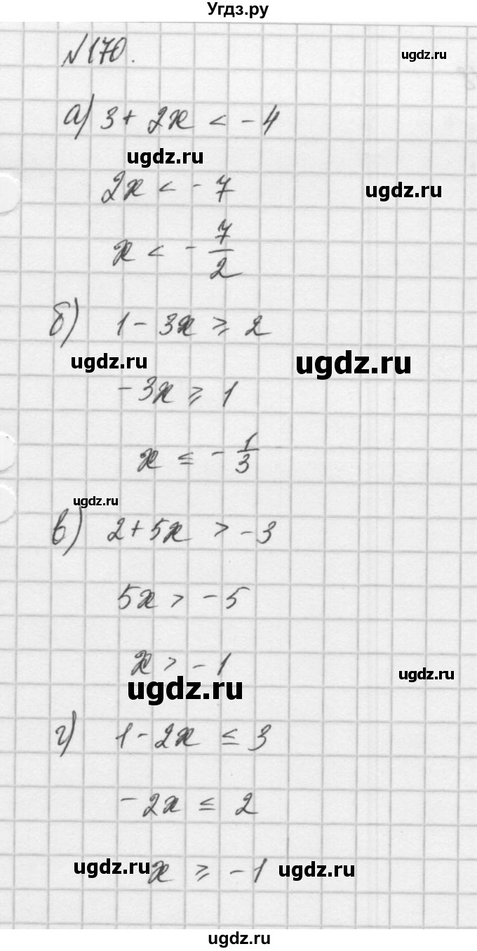 ГДЗ (Решебник) по алгебре 8 класс (задачник) А.Г. Мордкович / итоговое повторение номер / 170