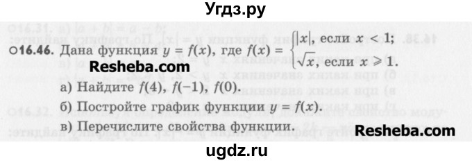 ГДЗ (Учебник) по алгебре 8 класс (задачник) А.Г. Мордкович / § 16 номер / 46