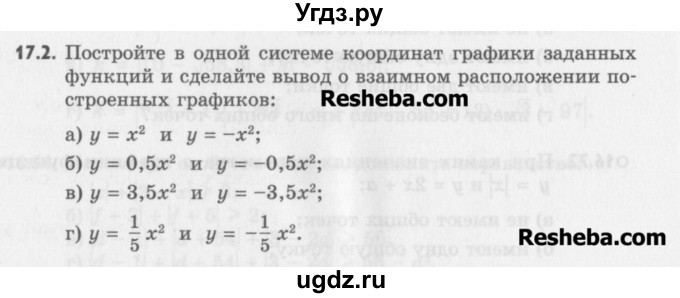 ГДЗ (Учебник) по алгебре 8 класс (задачник) А.Г. Мордкович / § 17 номер / 2
