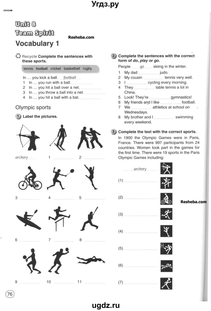ГДЗ (Учебник) по английскому языку 6 класс (рабочая тетрадь) Ю.А. Комарова / страница номер / 76