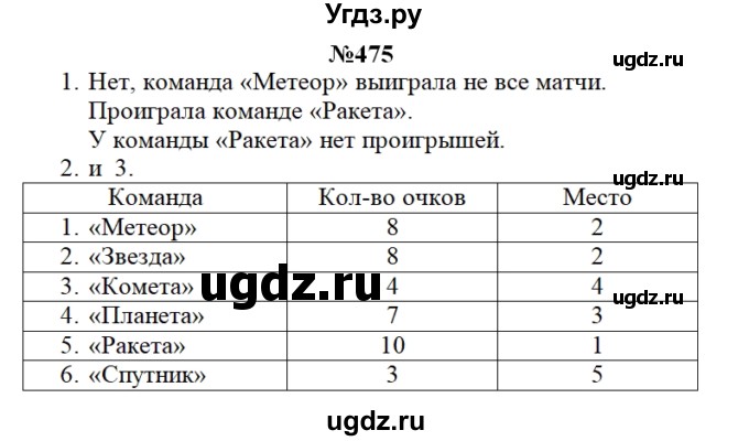 ГДЗ (Решебник) по математике 3 класс Чекин А.Л. / часть 1 / 475