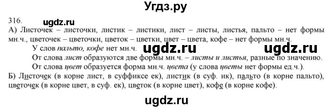 ГДЗ (Решебник) по русскому языку 3 класс Нечаева Н.В. / упражнение номер / 316