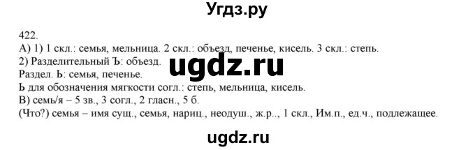 ГДЗ (Решебник) по русскому языку 3 класс Нечаева Н.В. / упражнение номер / 422