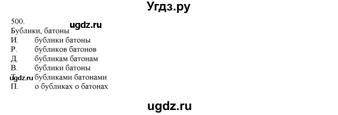 ГДЗ (Решебник) по русскому языку 3 класс Нечаева Н.В. / упражнение номер / 500