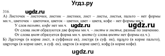 ГДЗ (Решебник) по русскому языку 3 класс Нечаева Н.В. / часть 2 / упражнение / 316