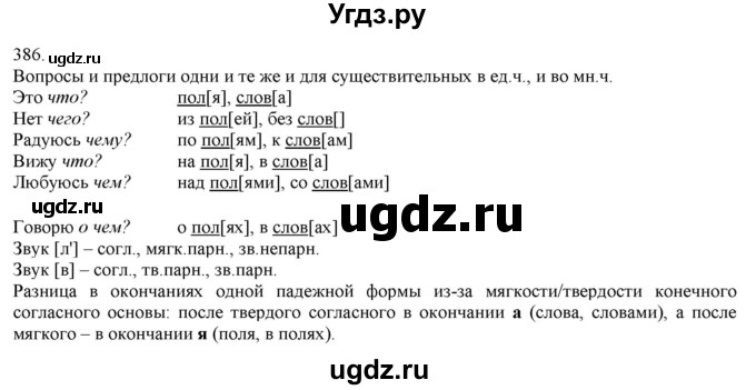 ГДЗ (Решебник) по русскому языку 3 класс Нечаева Н.В. / часть 2 / упражнение / 386