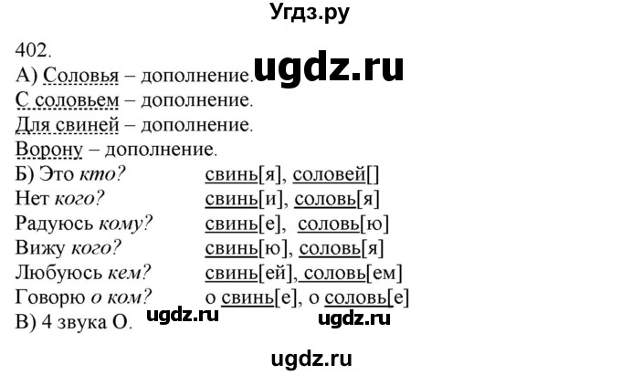 ГДЗ (Решебник) по русскому языку 3 класс Нечаева Н.В. / часть 2 / упражнение / 402