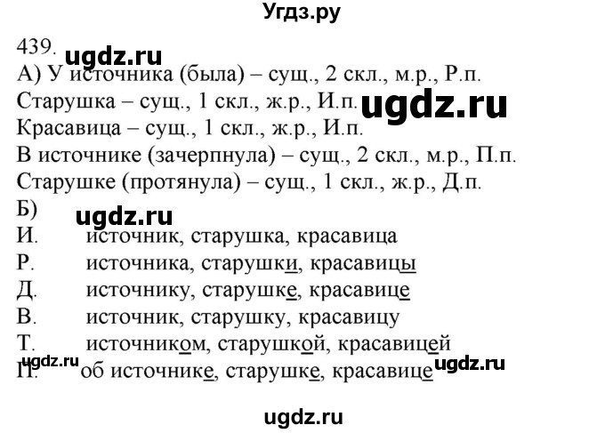 ГДЗ (Решебник) по русскому языку 3 класс Нечаева Н.В. / часть 2 / упражнение / 439